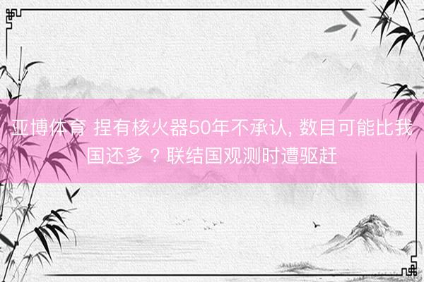 亚博体育 捏有核火器50年不承认, 数目可能比我国还多 ? 联结国观测时遭驱赶